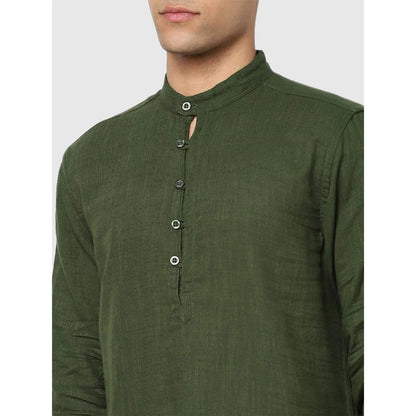 Green Solid Cotton Shirt