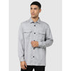 Celio* Solid Regular Fit Cotton Grey Shirt