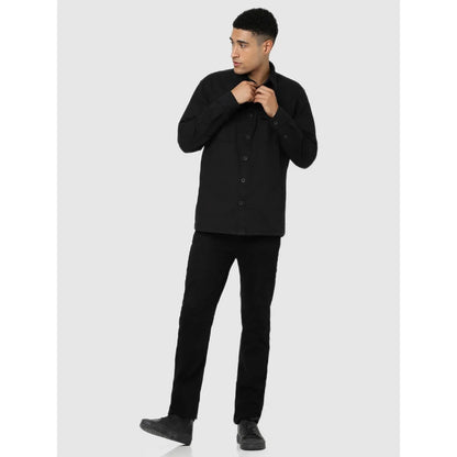 Black Solid Cotton Shirt