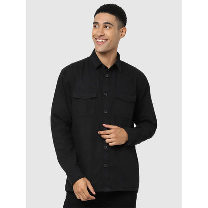 Black Solid Cotton Shirt