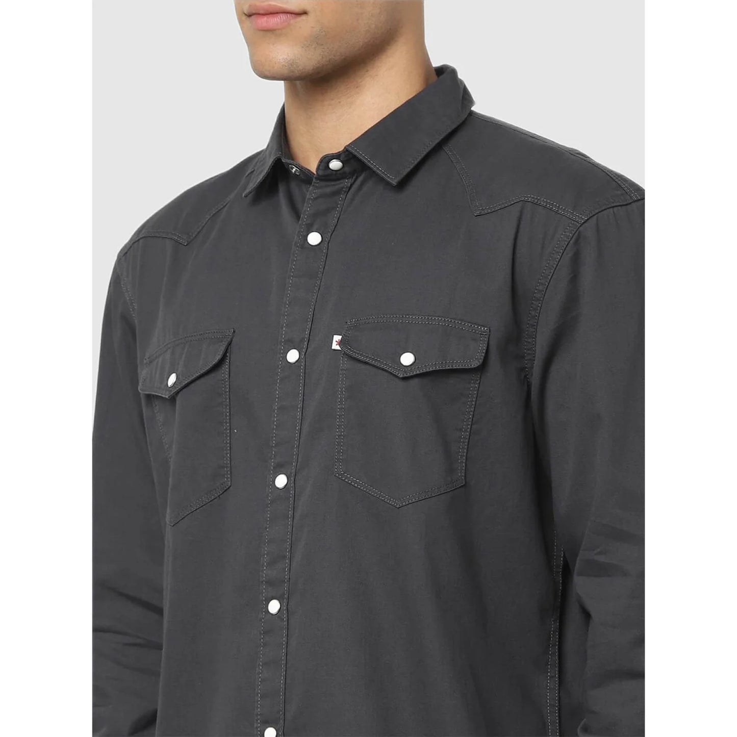 Black Solid Cotton Shirt