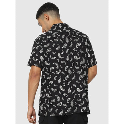 Black Paisley Viscose Shirt