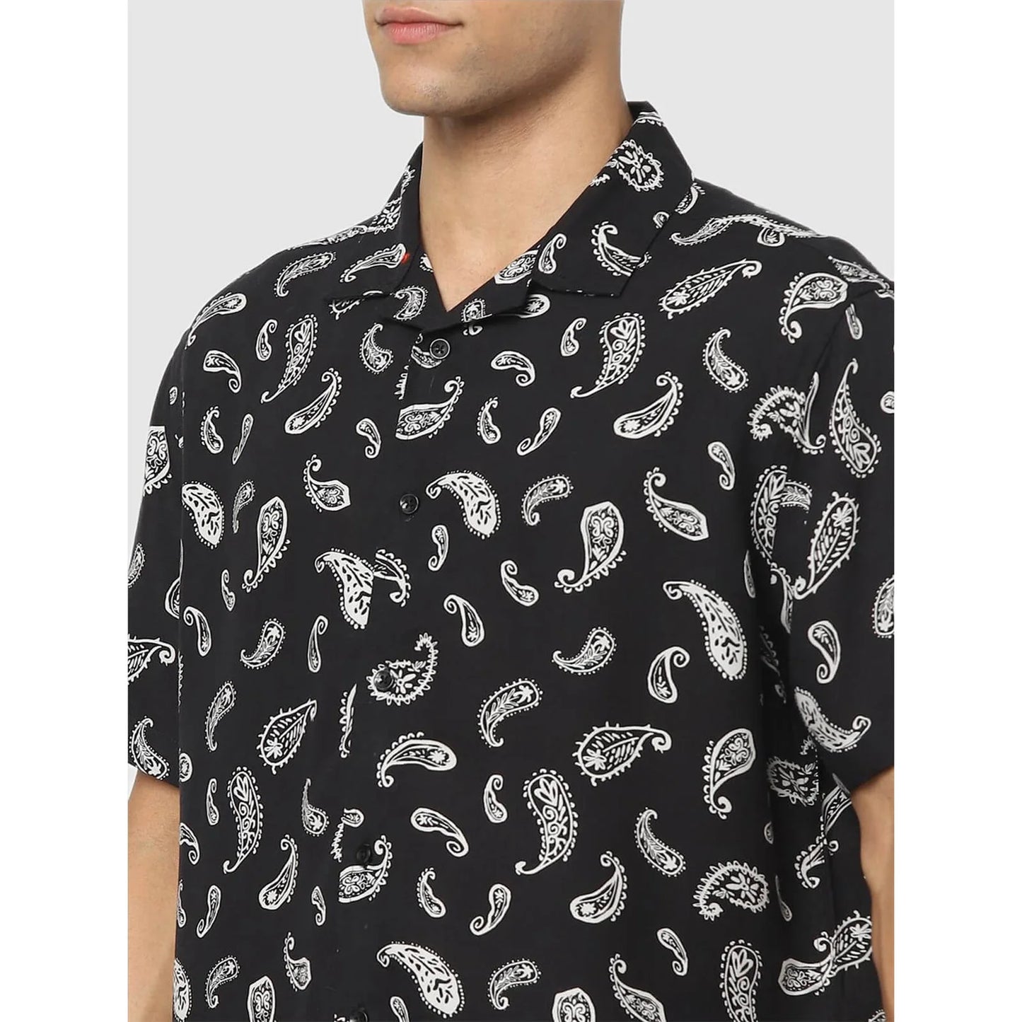 Black Paisley Viscose Shirt