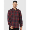 Celio* Checked Regular Fit Cotton-Blend Maroon Shirt