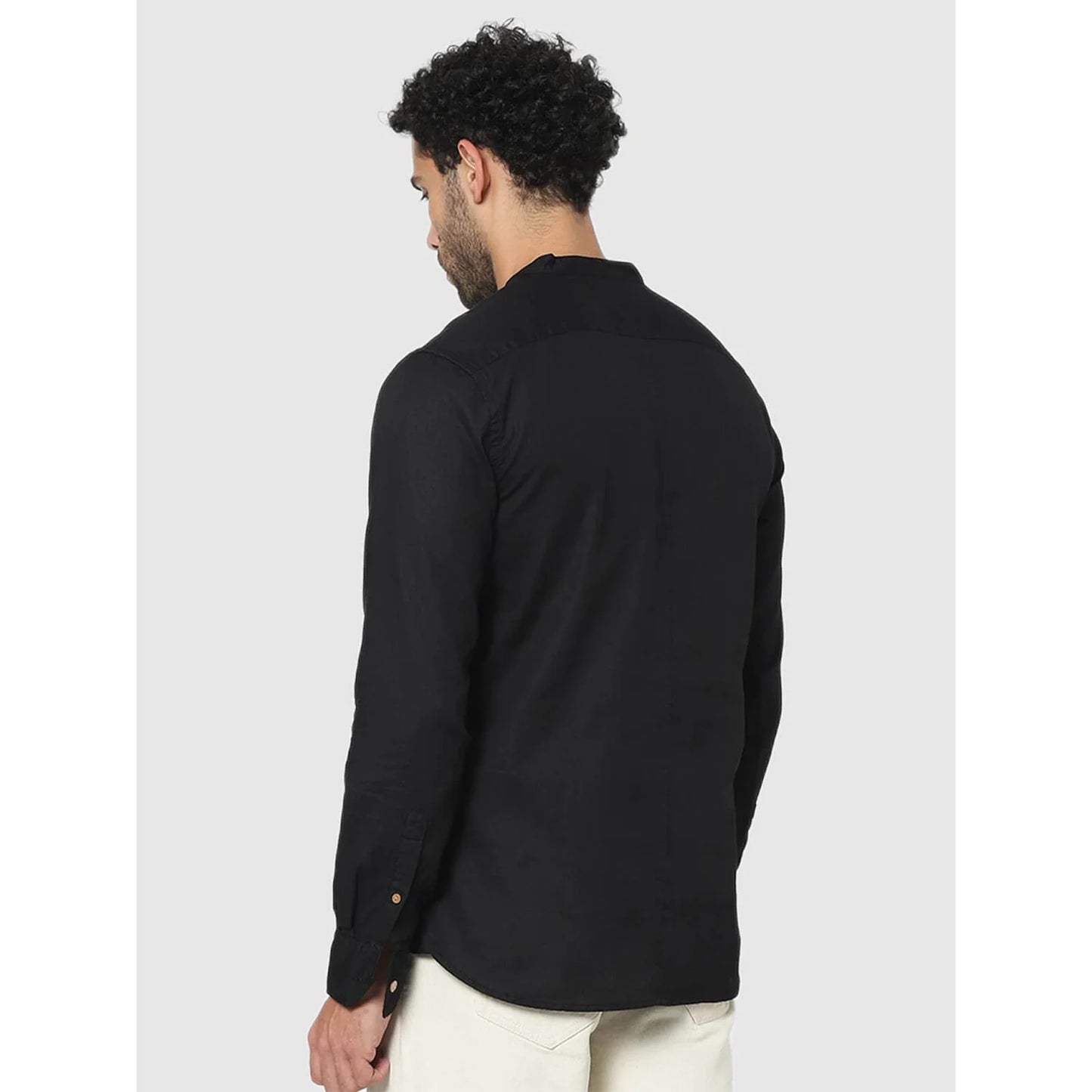 Black Solid Cotton Shirt