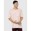 Celio* Solid Regular Fit Linen Pink T-Shirt