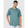 Celio* Solid Regular Fit Linen Blue T-Shirt