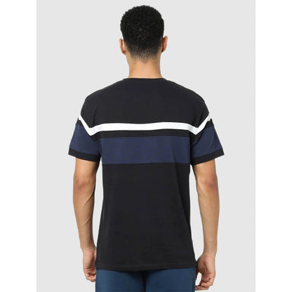 Celio* Colourblock Regular Fit Cotton Black T-Shirt
