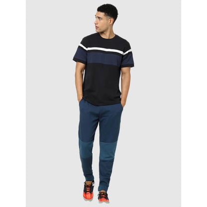 Celio* Colourblock Regular Fit Cotton Black T-Shirt