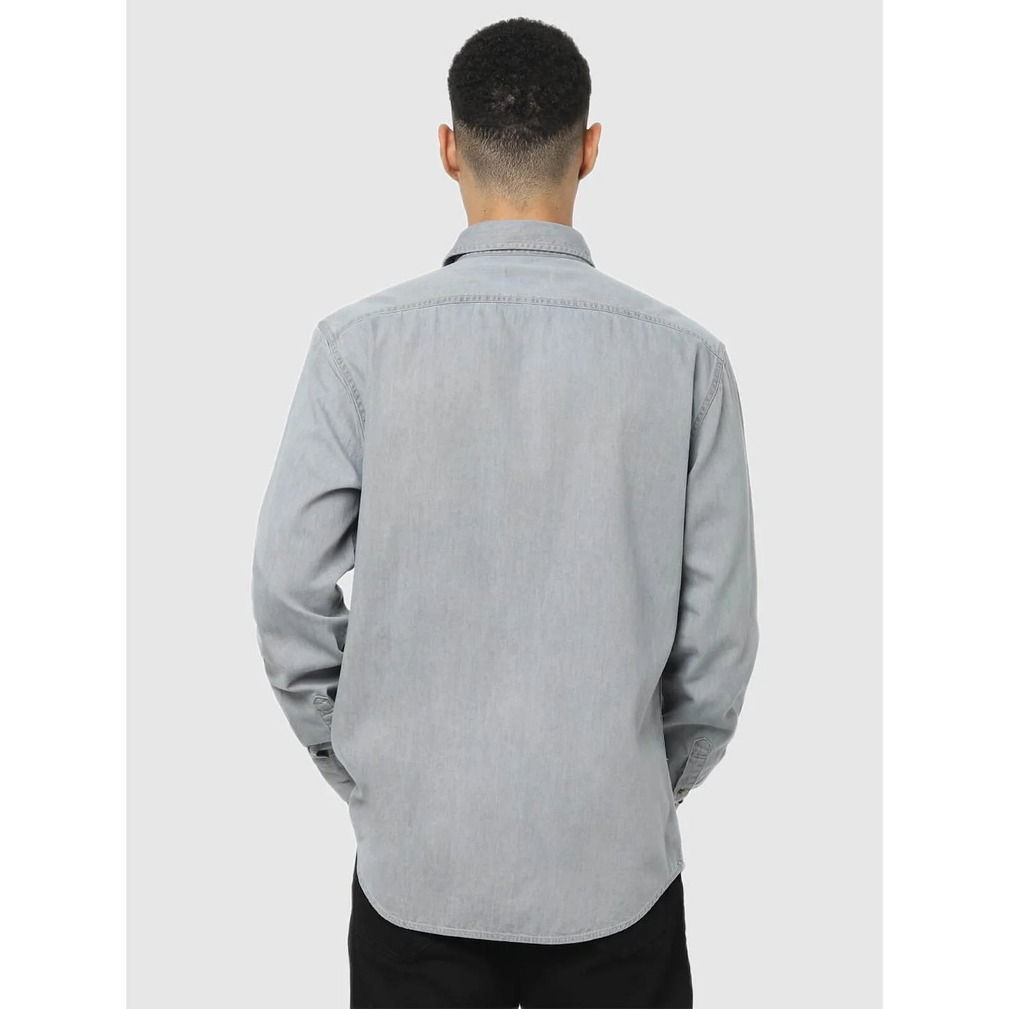 Grey Solid Cotton Shirt