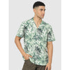 Celio* Tropical Regular Fit Cotton-Blend Green Shirt