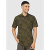 Celio* Tropical Regular Fit Cotton Green Shirt
