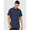 Celio* Tropical Regular Fit Cotton Navy Blue Shirt