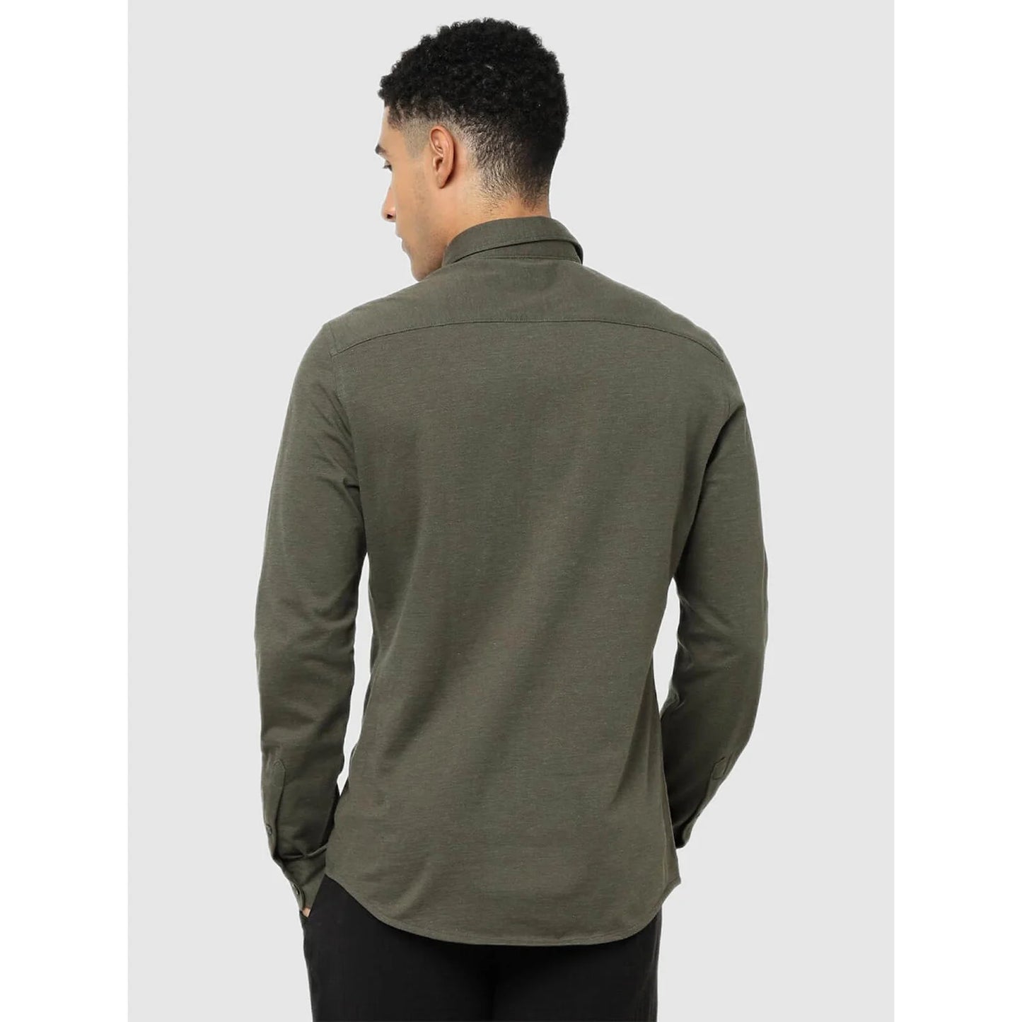 Green Solid Cotton Shirt