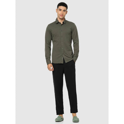 Green Solid Cotton Shirt