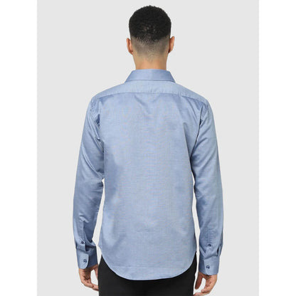 Blue Solid Cotton Shirt