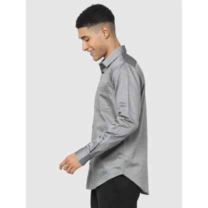 Grey Solid Cotton Shirt