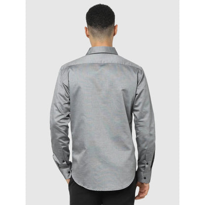 Grey Solid Cotton Shirt