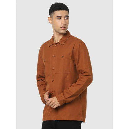 Rust Solid Cotton Shirt