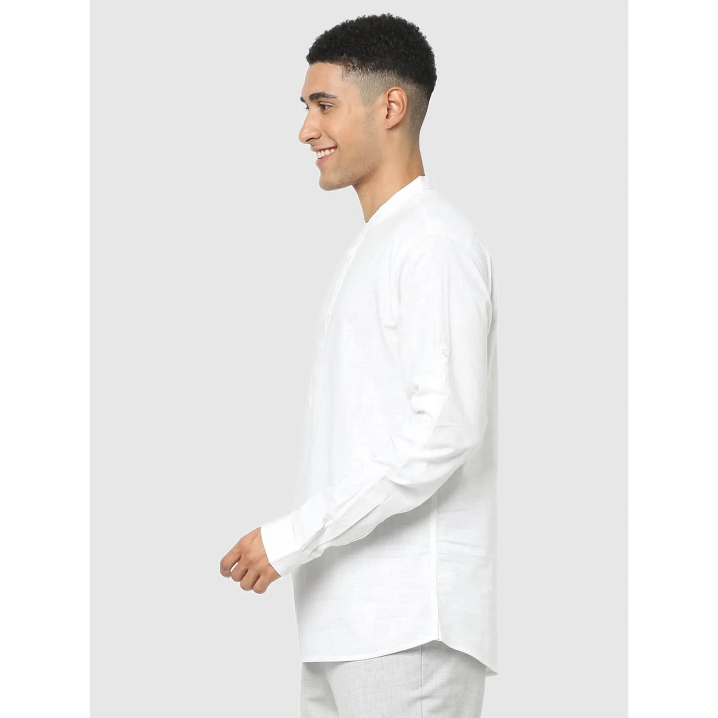 White Solid Cotton Shirt