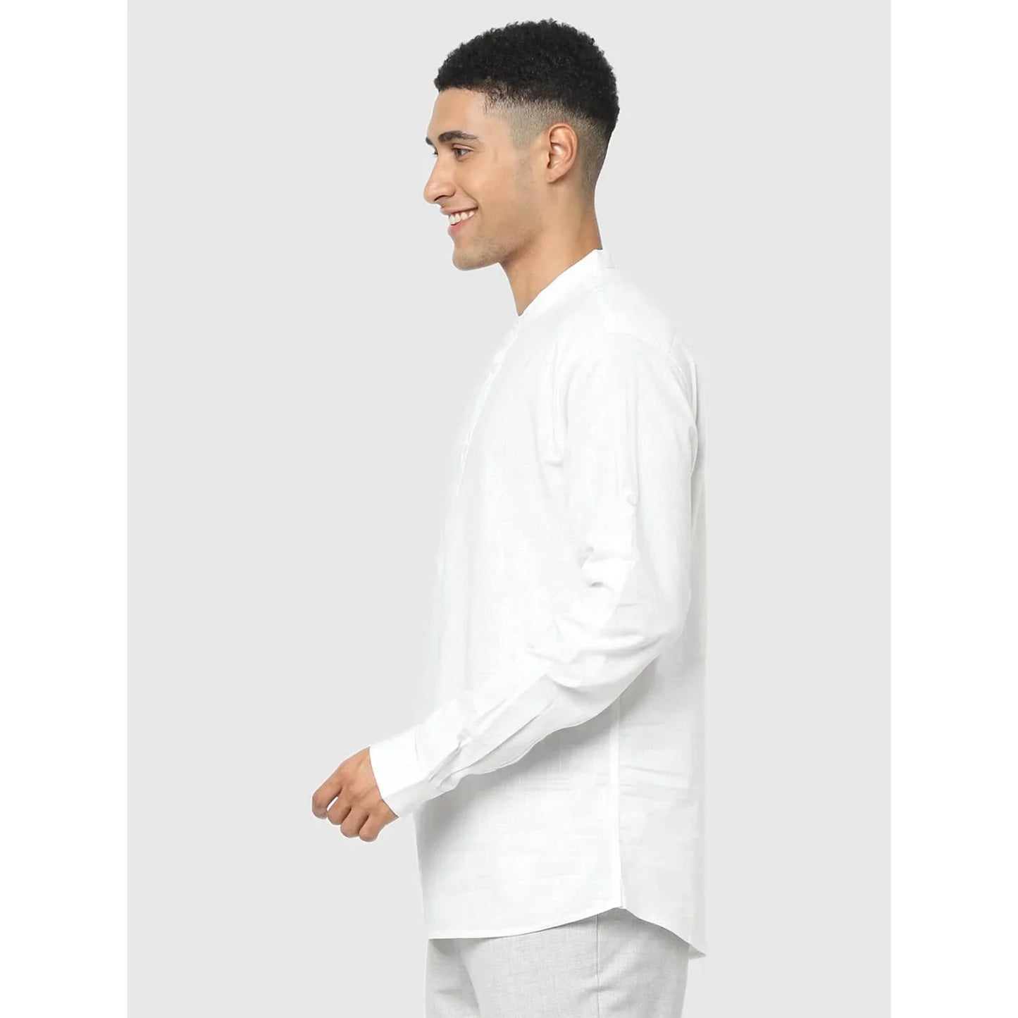 White Solid Cotton Shirt