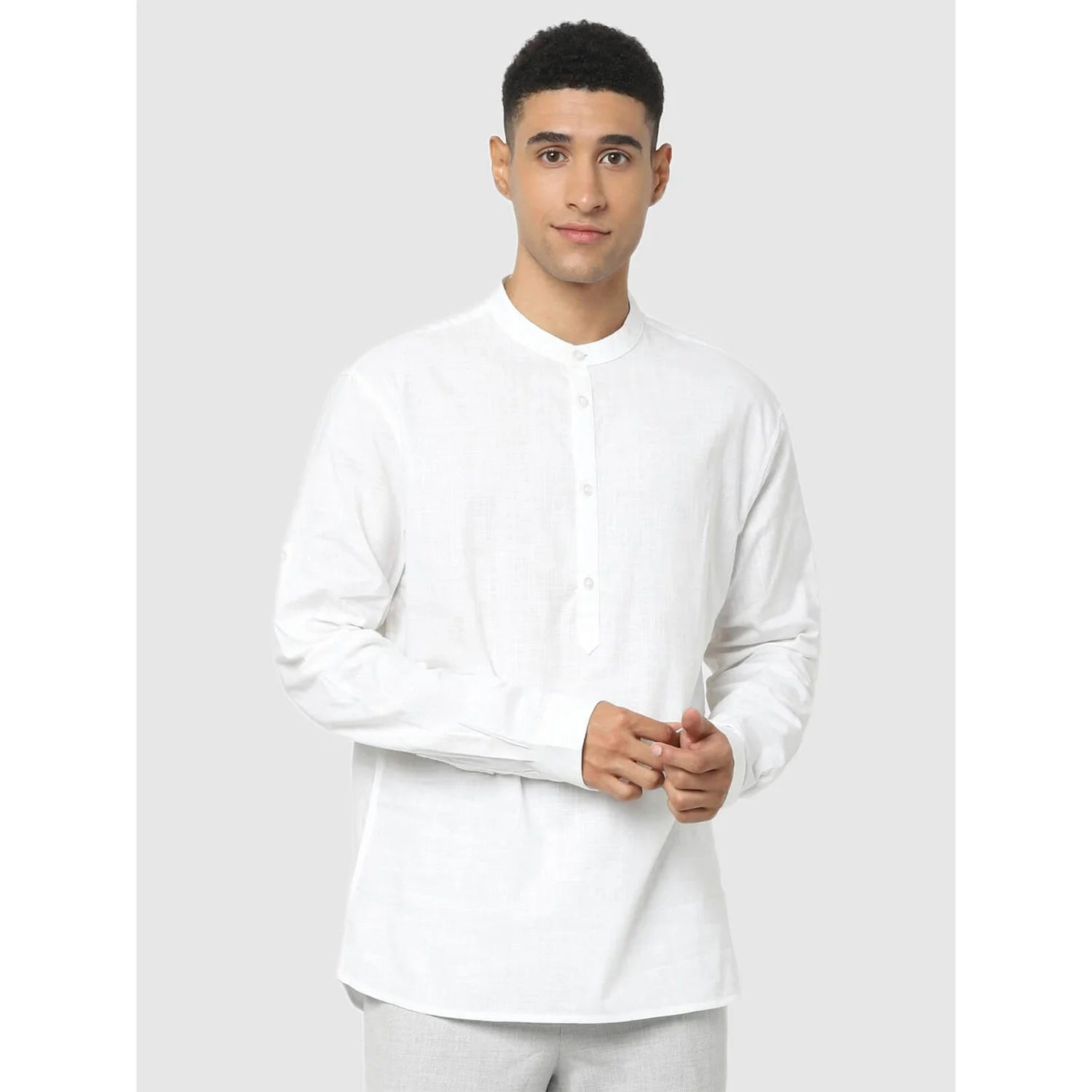 White Solid Cotton Shirt