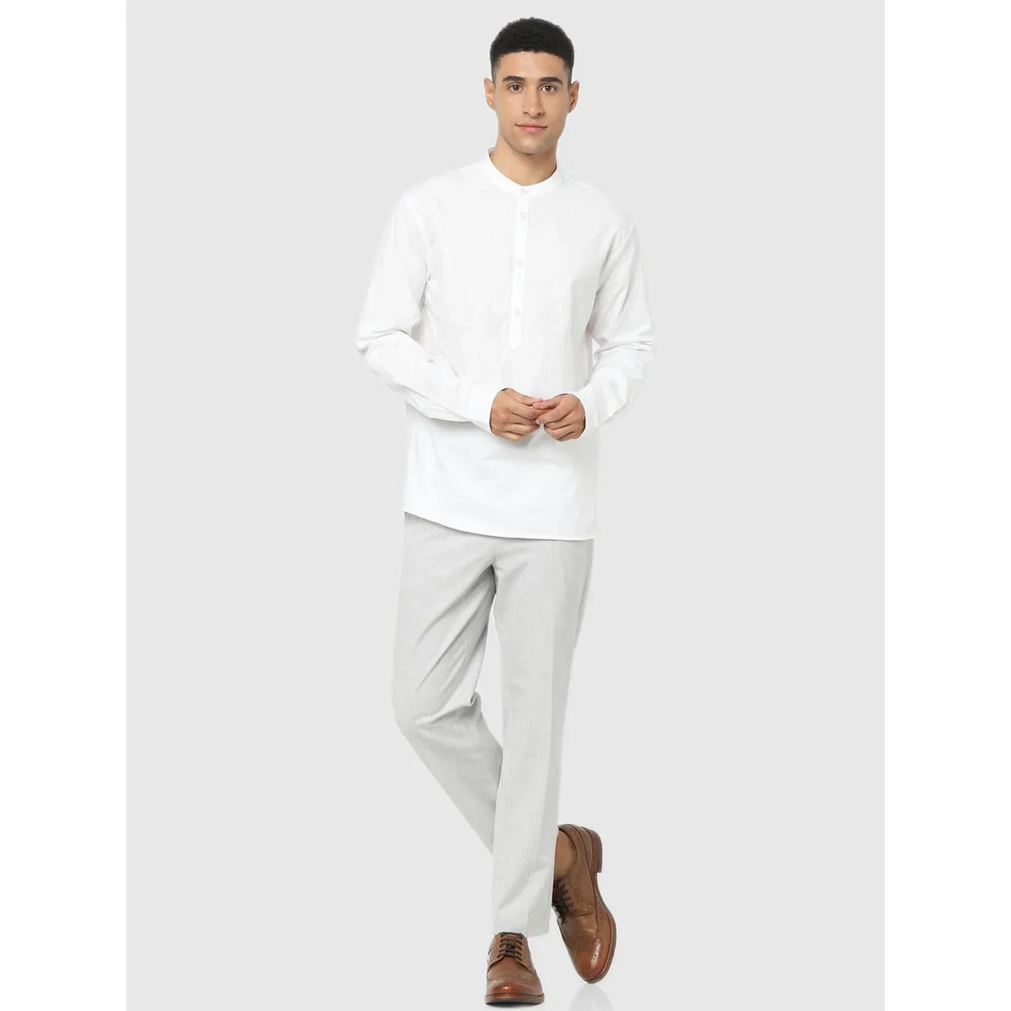 White Solid Cotton Shirt