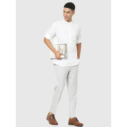 White Solid Cotton Shirt