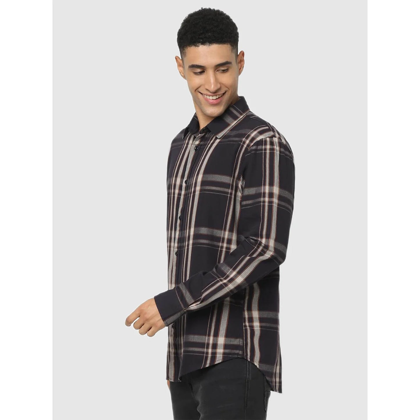 Black Checks Cotton Shirt