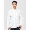 Celio* Solid Regular Fit Linen White Formal Shirt