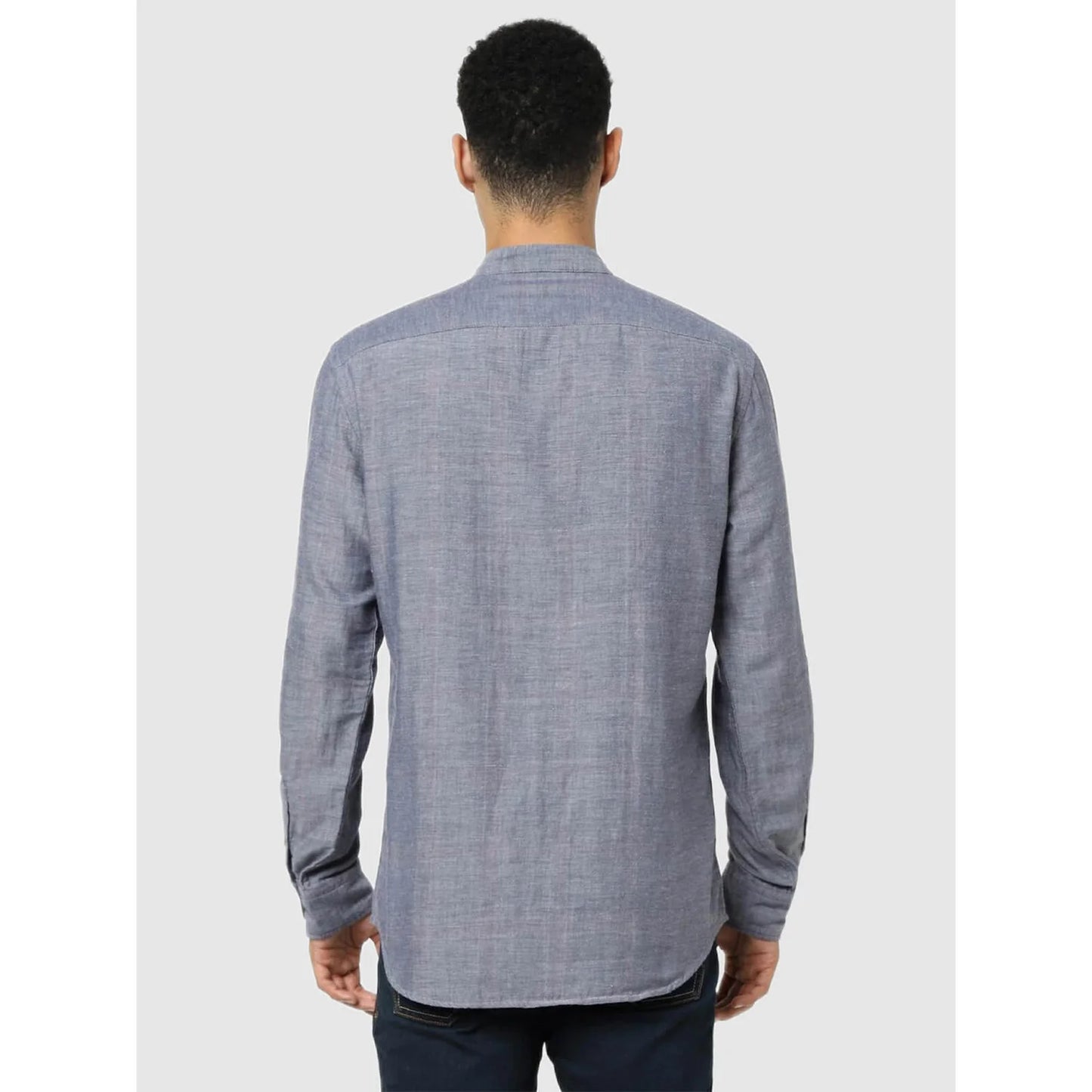 Celio* Solid Regular Fit Cotton Grey Shirt