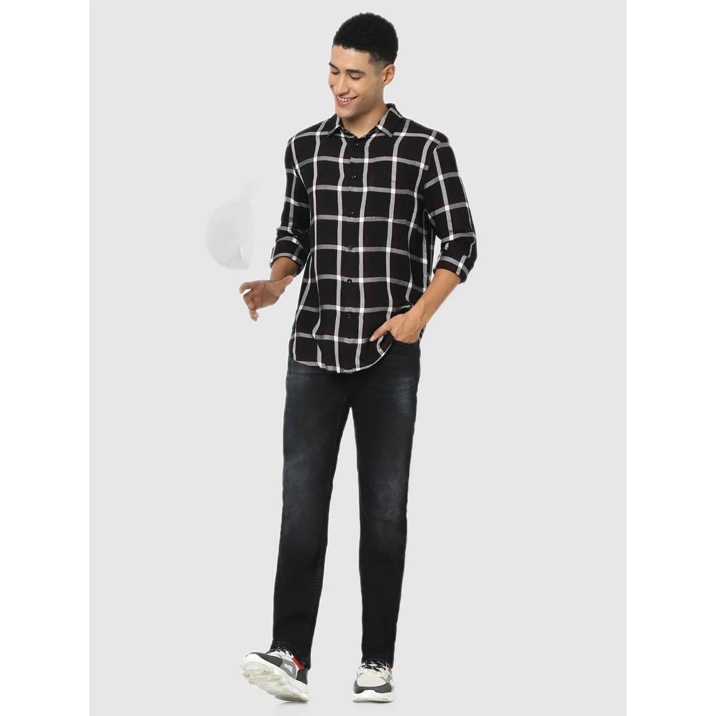 Black Checks Viscose Shirt