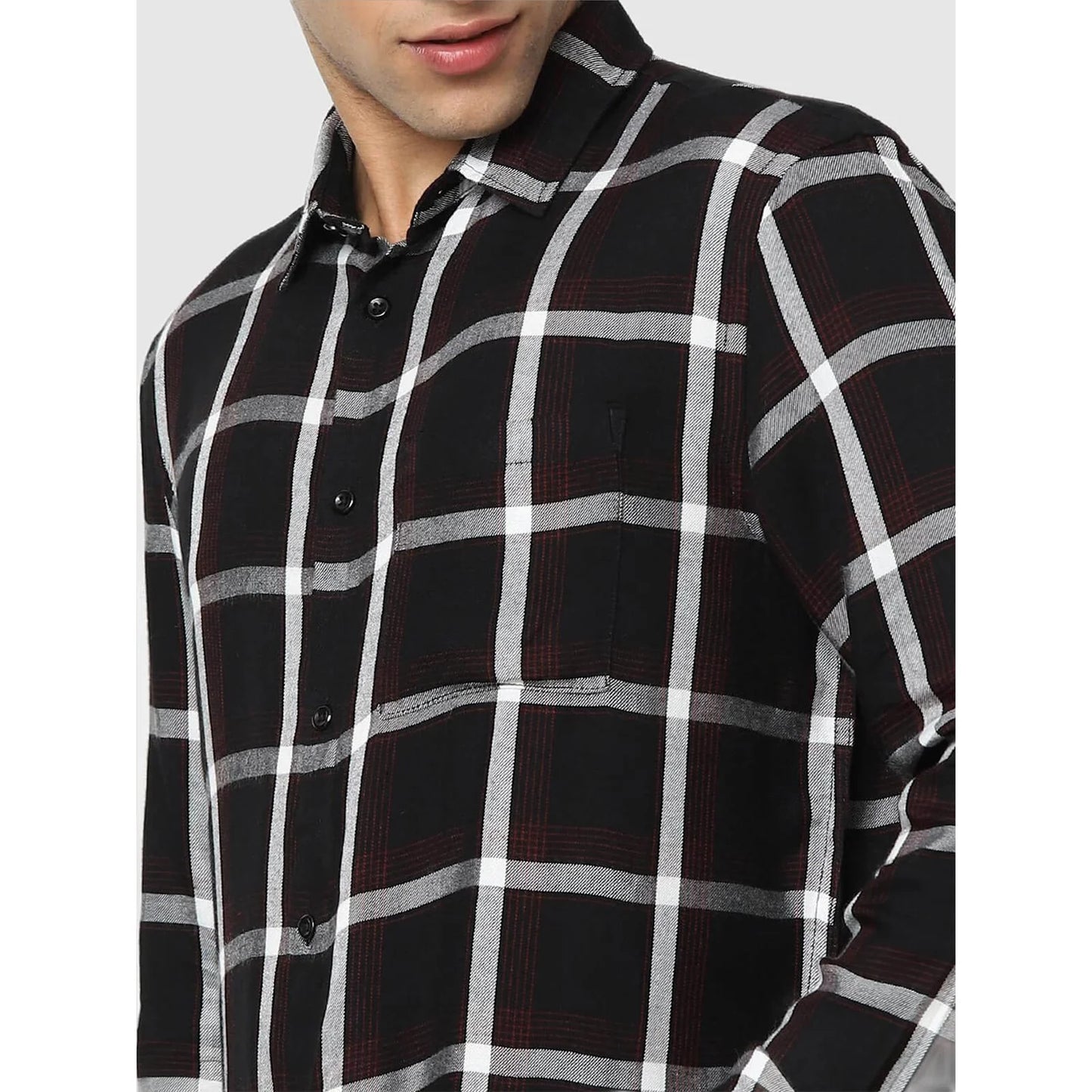 Black Checks Viscose Shirt