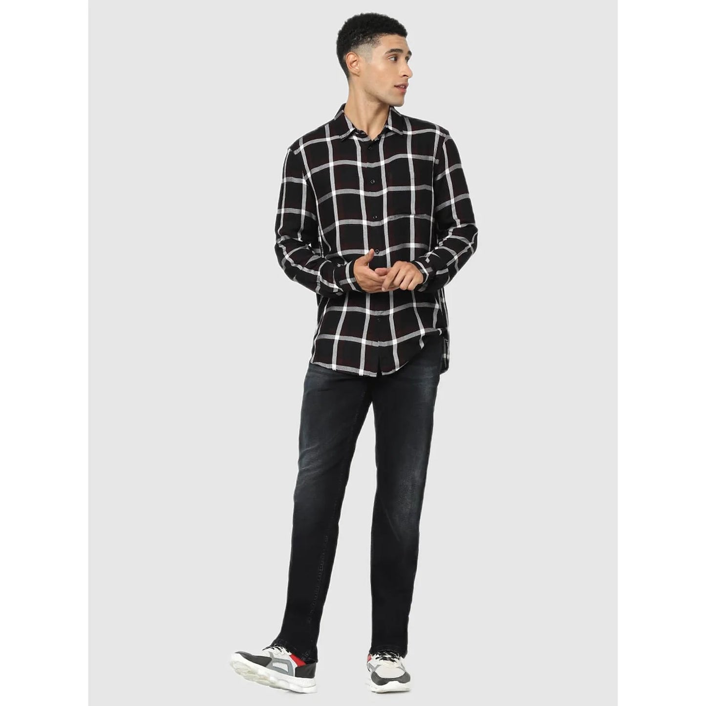 Black Checks Viscose Shirt