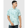 Celio* Tie Dye Regular Fit Viscose Green Shirt