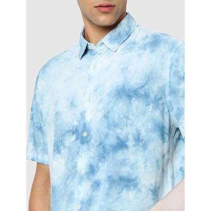 Blue Tie Dye Viscose Shirt