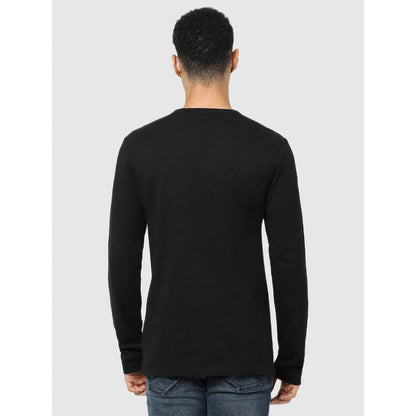 Black Solid Cotton T-shirt