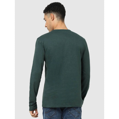 Green Solid Cotton T-shirt