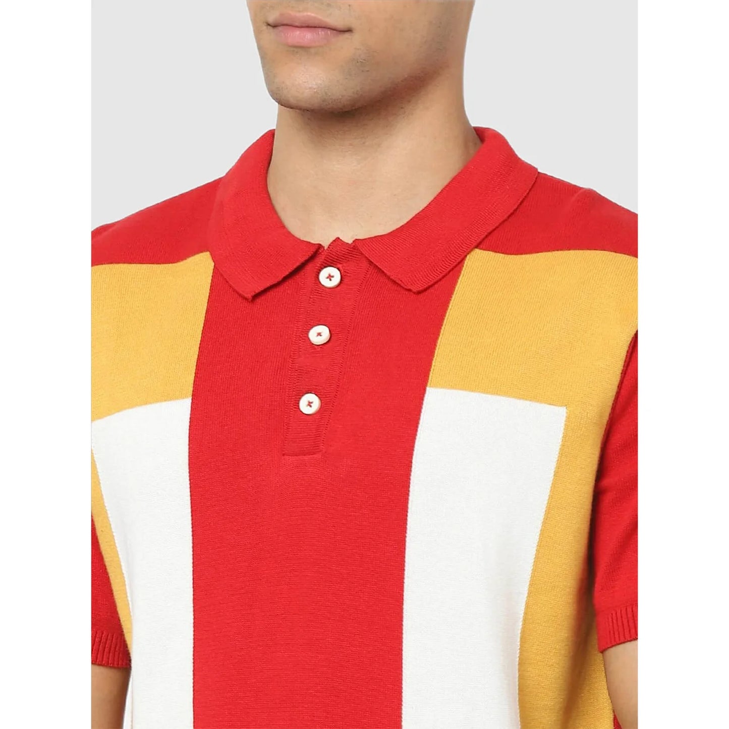 Multi Colourblock Cotton Polo