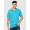 Celio* Solid Regular Fit Cotton Blue T-Shirt
