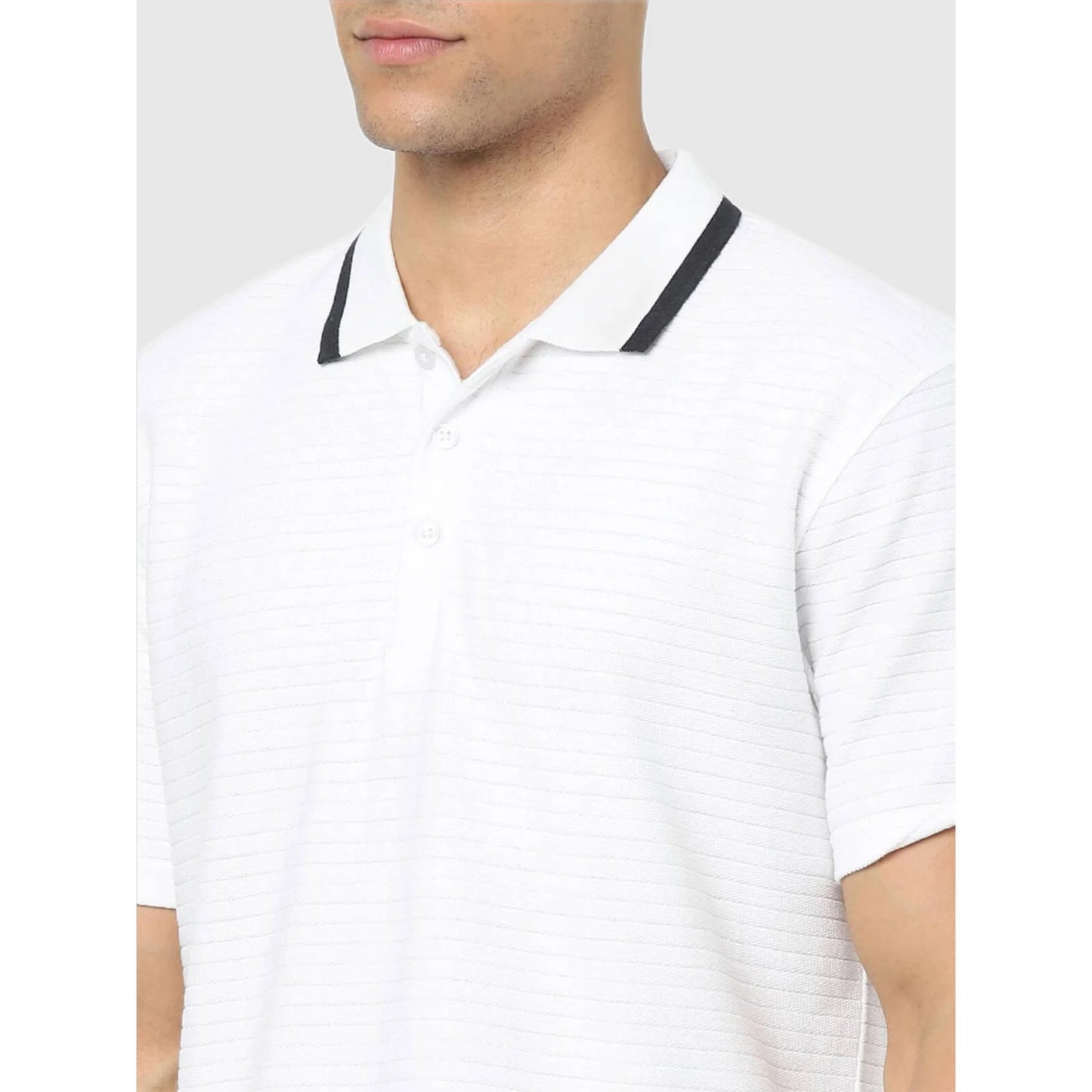 White Solid Cotton Polo