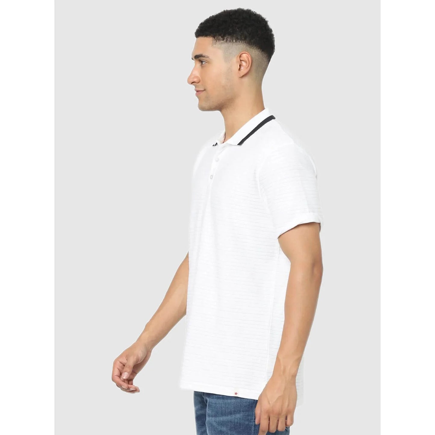 White Solid Cotton Polo