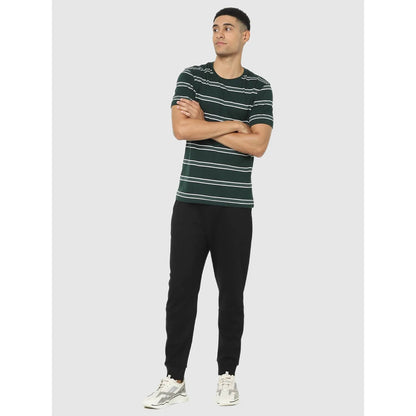 Green Striped Cotton T-shirt