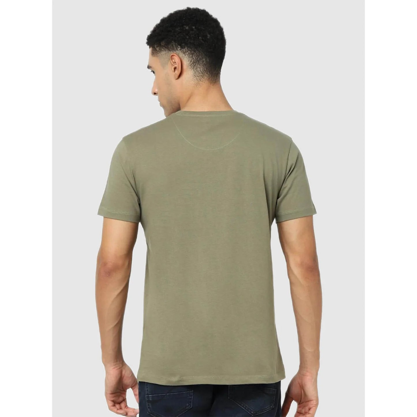 Green Solid Cotton T-shirt