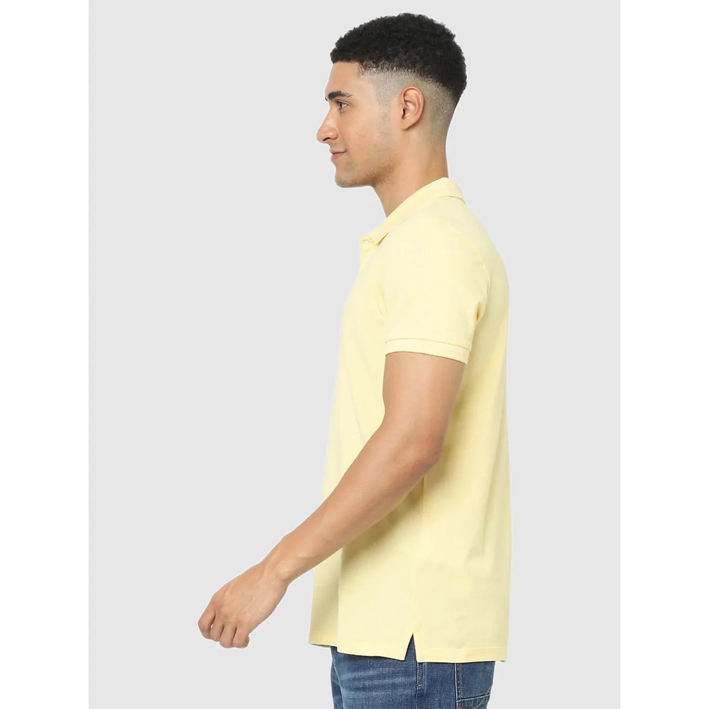 Yellow Solid Cotton Polo