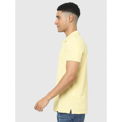 Yellow Solid Cotton T-Shirt