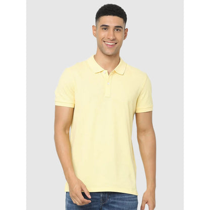 Yellow Solid Cotton Polo