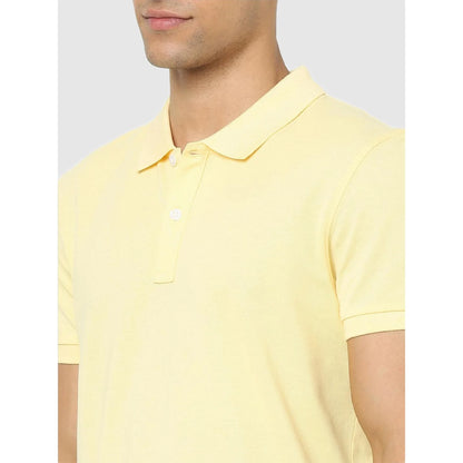 Yellow Solid Cotton Polo