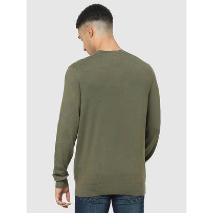 Green Solid Viscose Rayon Sweater