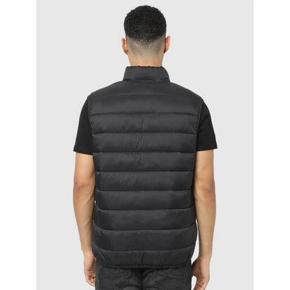 Black Solid Polyamide Jacket